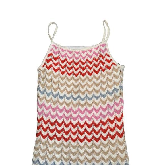 Rachel Zoe Crochet Maxi Dress Womens XS Zig Zag Colorful Festival Beach - Picture 4 of 5
